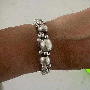 UNO de 50 Silver Beaded Bracelet